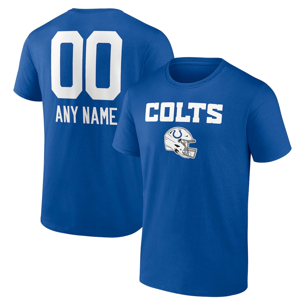Men's Indianapolis Colts Royal Personalized Name & Number Team Wordmark T-Shirt