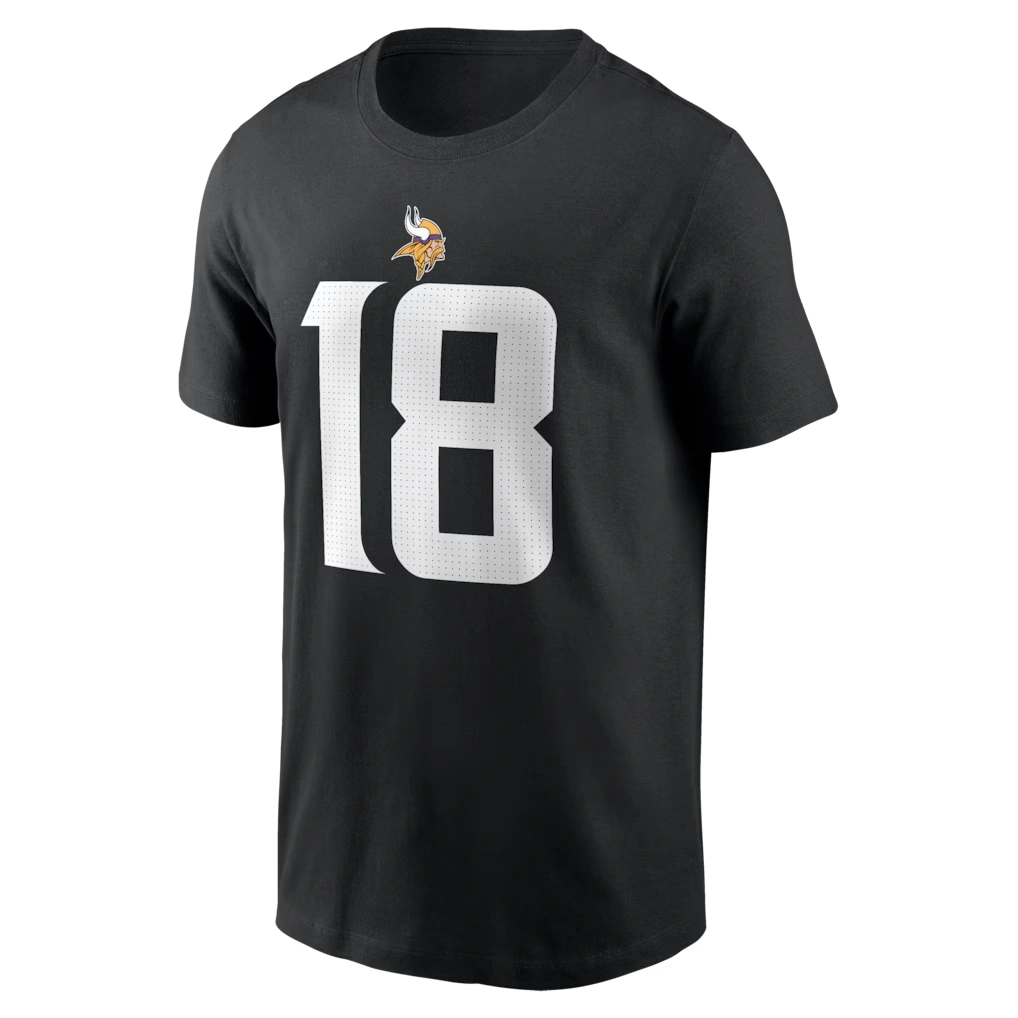 Men's Minnesota Vikings Justin Jefferson Nike Black Name & Number T-Shirt
