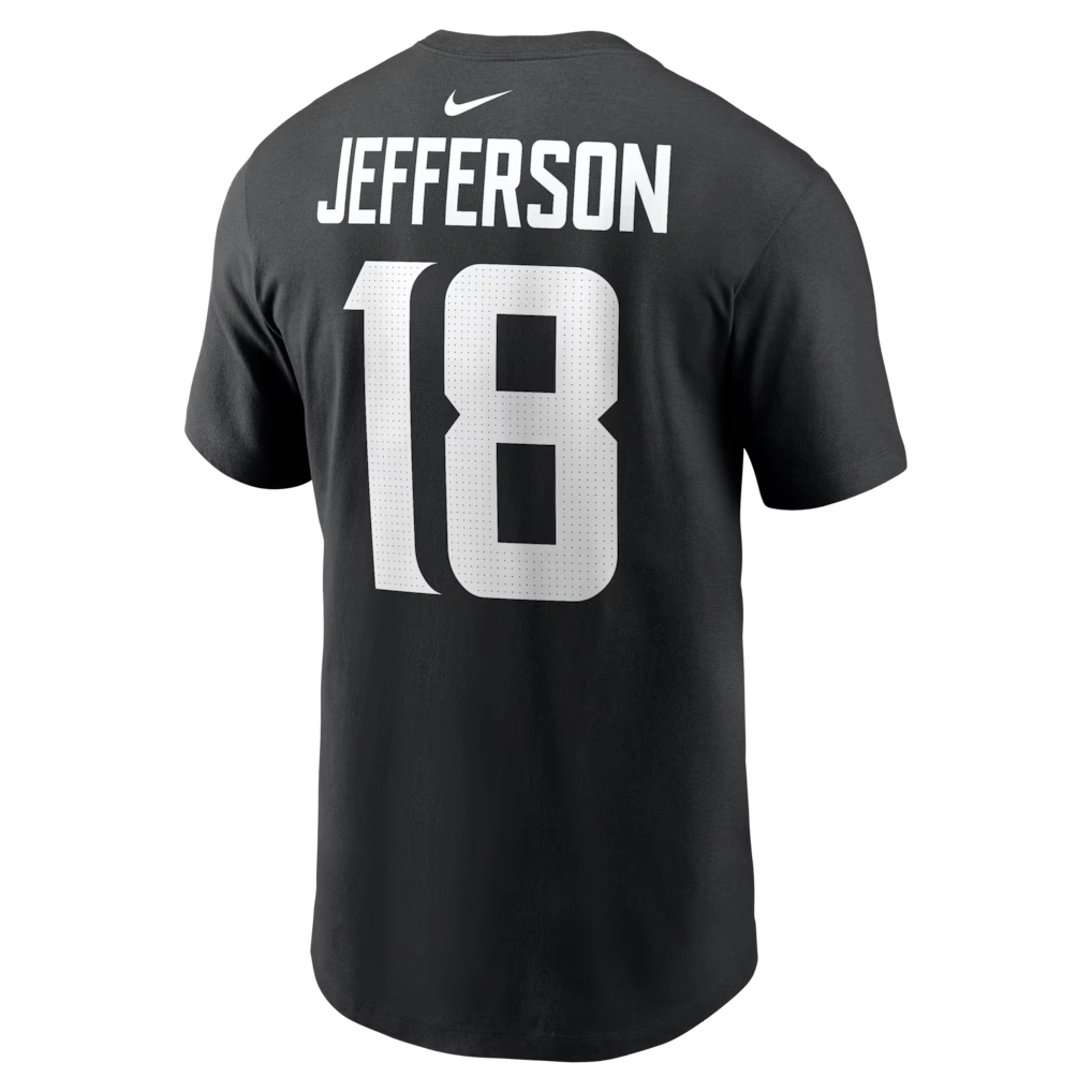 Men's Minnesota Vikings Justin Jefferson Nike Black Name & Number T-Shirt