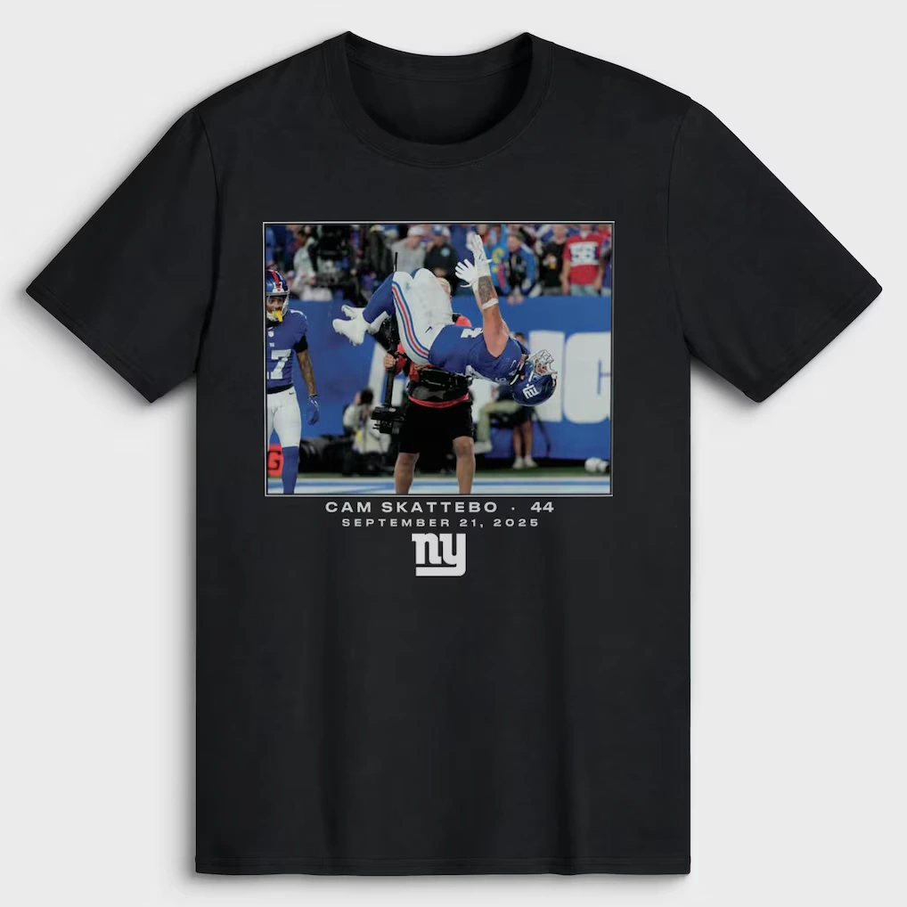 Men's New York Giants Cam Skattebo Black NFL Flash Features Week 3 T-Shirt