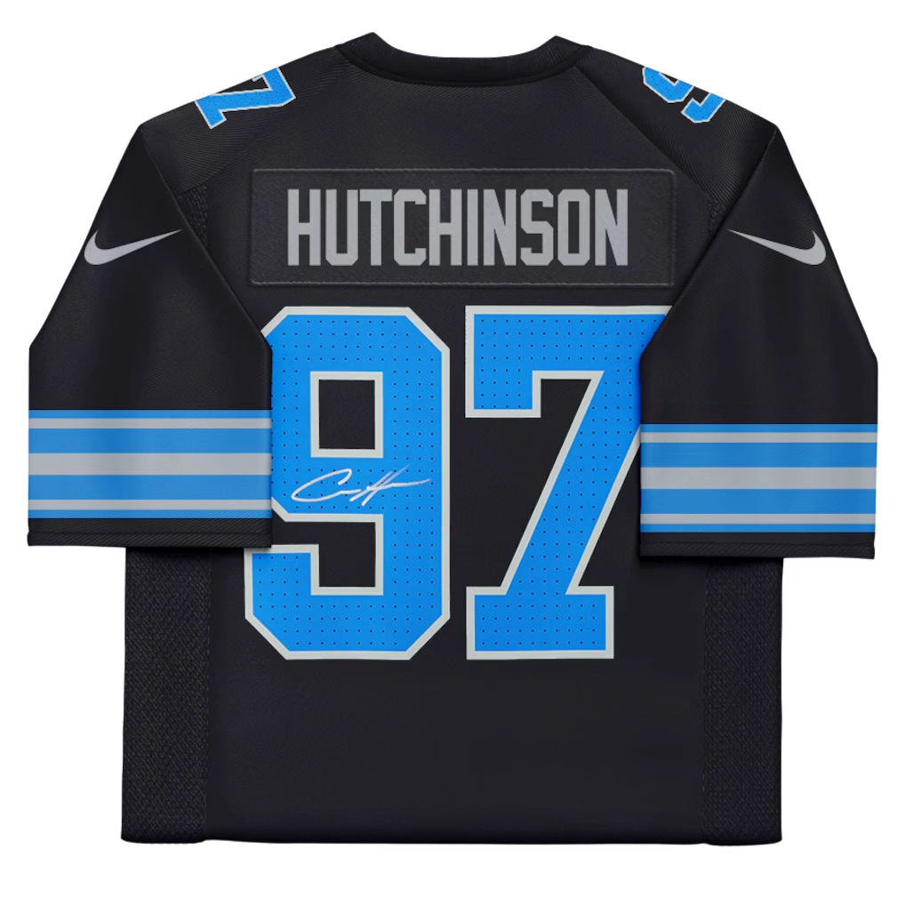 Aidan Hutchinson Detroit Lions Autographed Fanatics Authentic Black Nike Vapor F.U.S.E. Limited Jersey