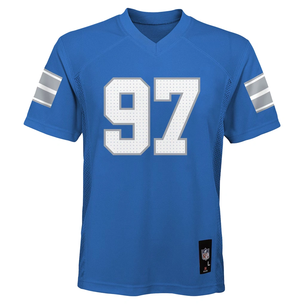 Preschool Detroit Lions Aidan Hutchinson Blue Replica Player Jersey