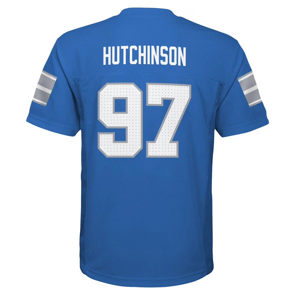 Preschool Detroit Lions Aidan Hutchinson Blue Replica Player Jersey