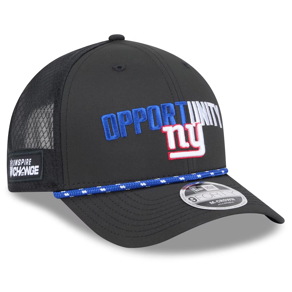 Men's New York Giants New Era Black 2025 Inspire Change 9FORTY M-Crown Adjustable Hat