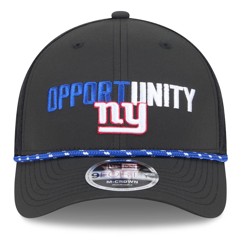 Men's New York Giants New Era Black 2025 Inspire Change 9FORTY M-Crown Adjustable Hat