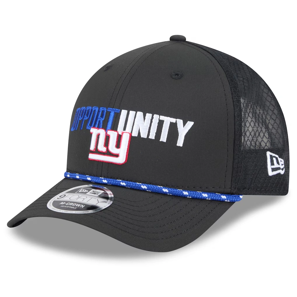 Men's New York Giants New Era Black 2025 Inspire Change 9FORTY M-Crown Adjustable Hat