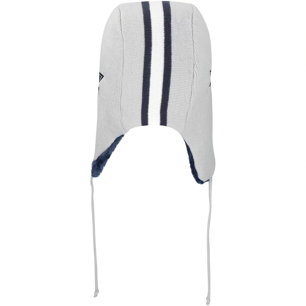 Men's Dallas Cowboys New Era Gray Helmet Head Trapper Knit Hat