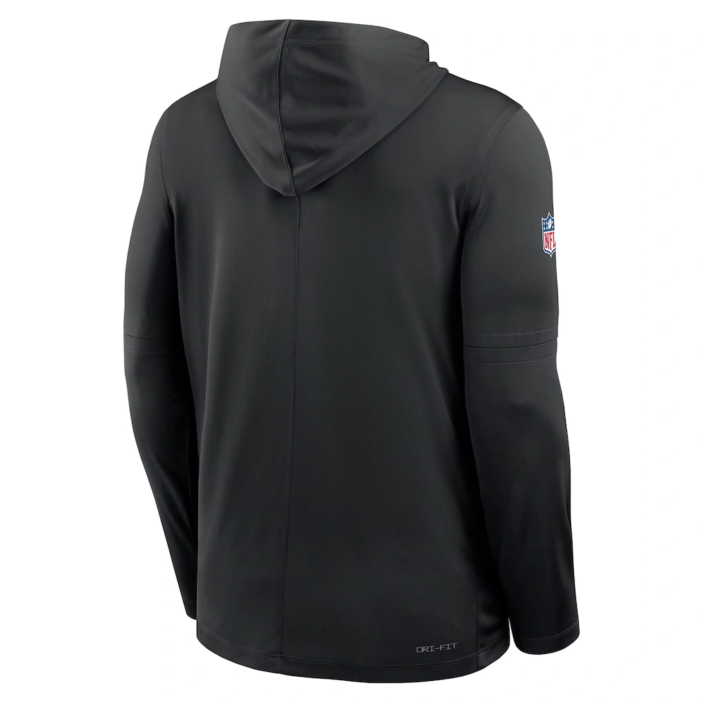 Men's Pittsburgh Steelers Nike Black Sideline Pure Fury Performance Long Sleeve Hoodie T-Shirt