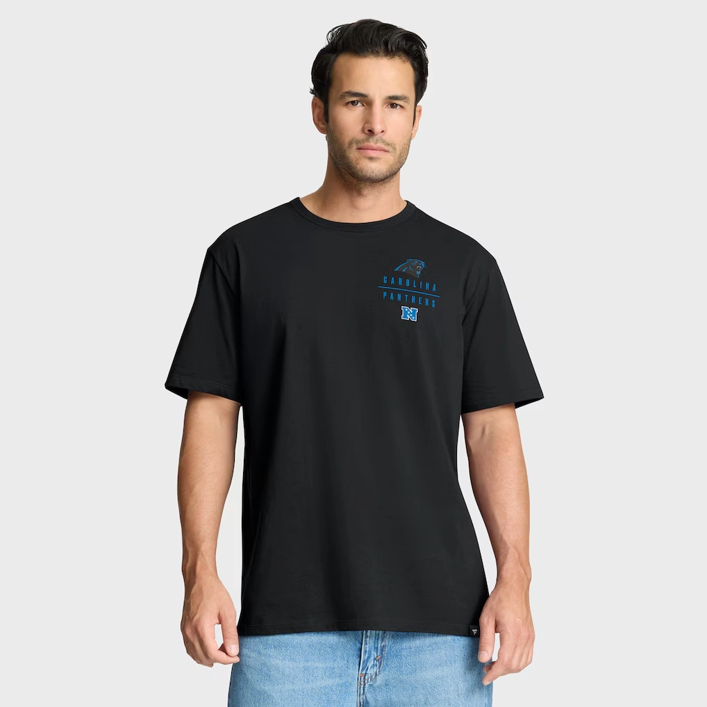 Men's Carolina Panthers Fanatics Black Passing Pocket Legacy T-Shirt