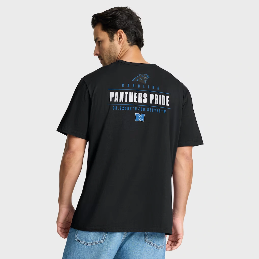 Men's Carolina Panthers Fanatics Black Passing Pocket Legacy T-Shirt