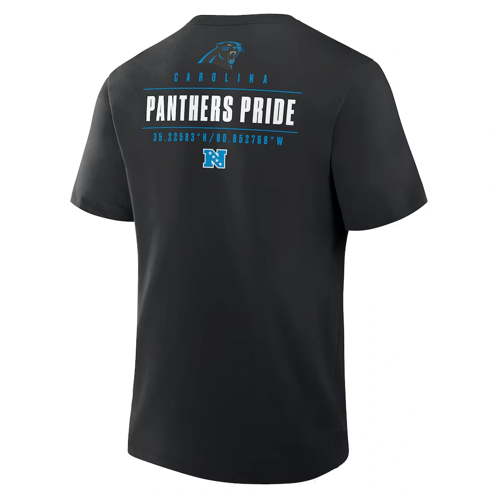 Men's Carolina Panthers Fanatics Black Passing Pocket Legacy T-Shirt