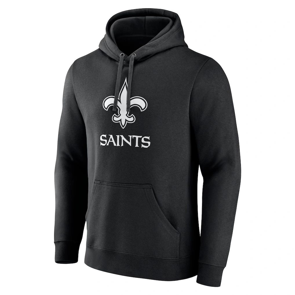 Men's New Orleans Saints Black Personalized Name & Number Pullover Hoodie
