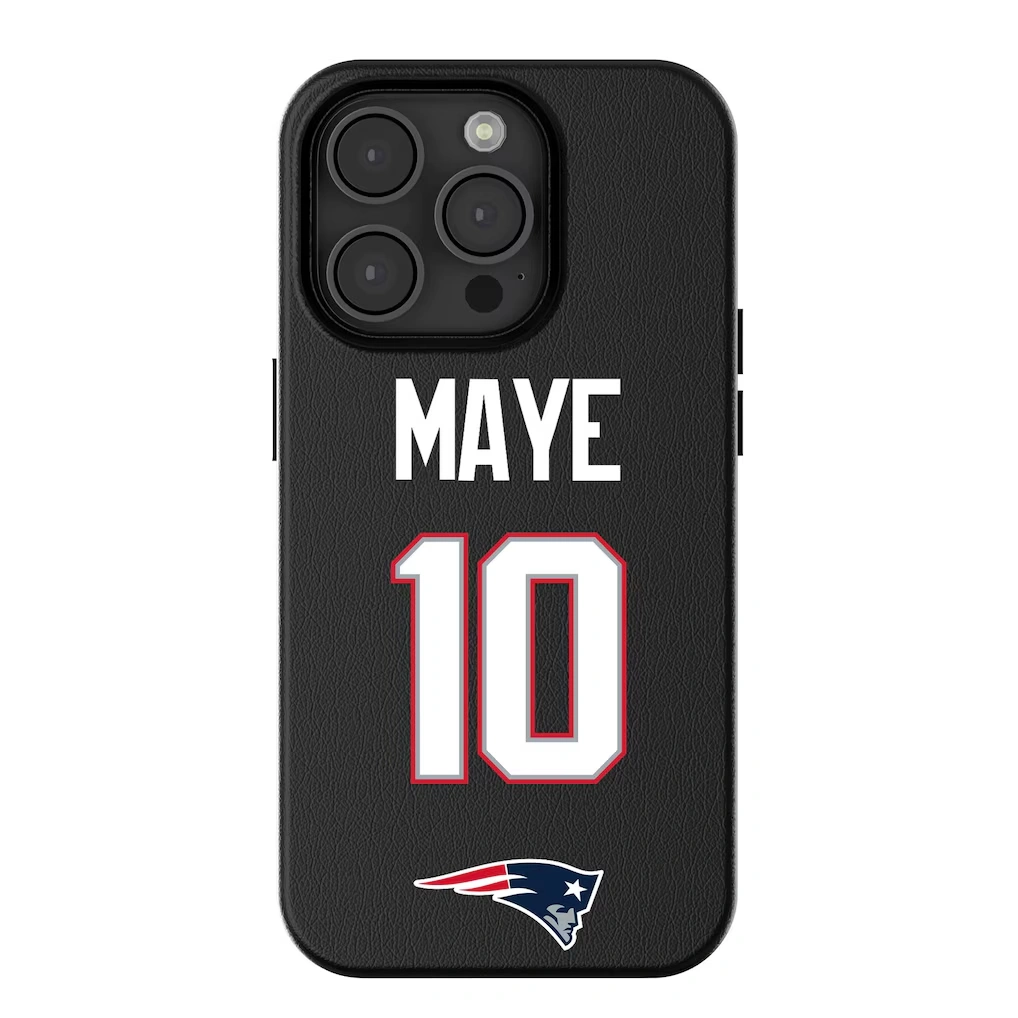 New England Patriots Drake Maye Keyscaper Black iPhone Magnetic Bump Case