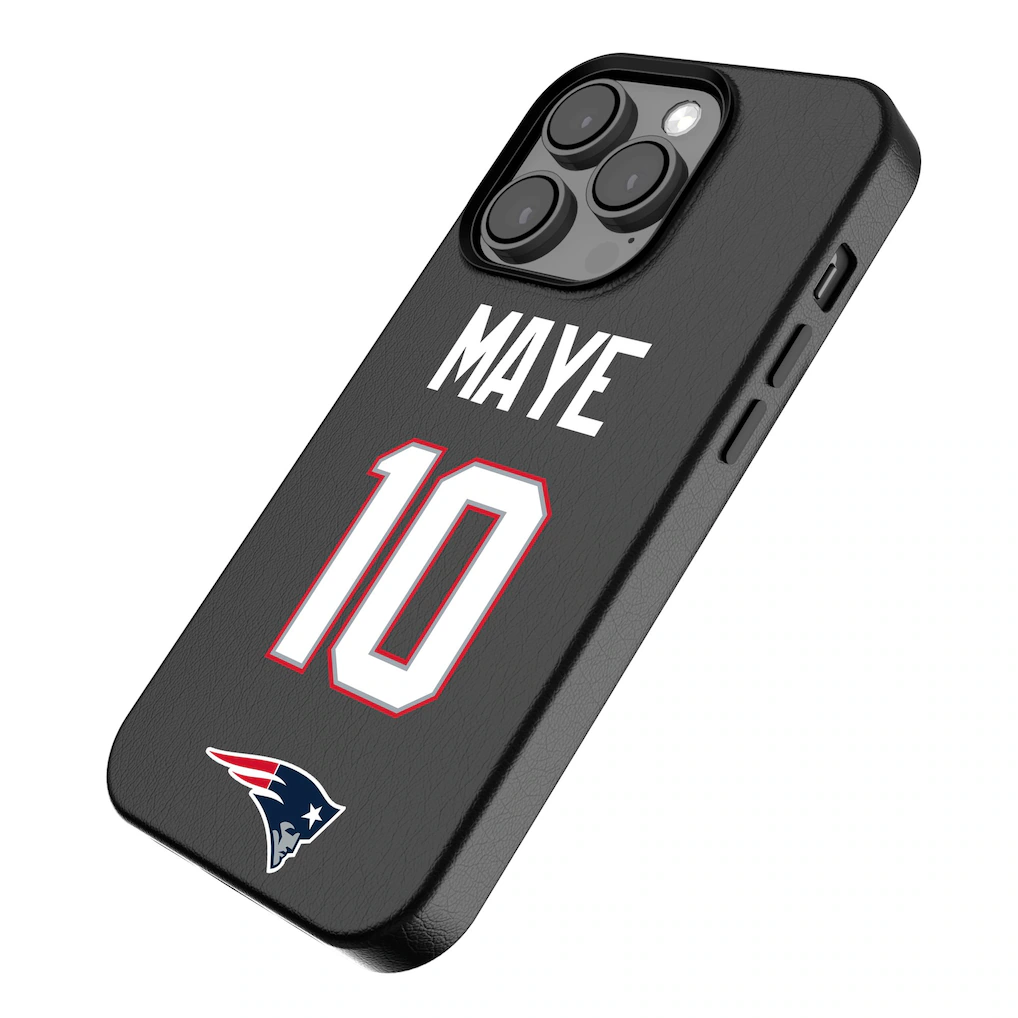 New England Patriots Drake Maye Keyscaper Black iPhone Magnetic Bump Case
