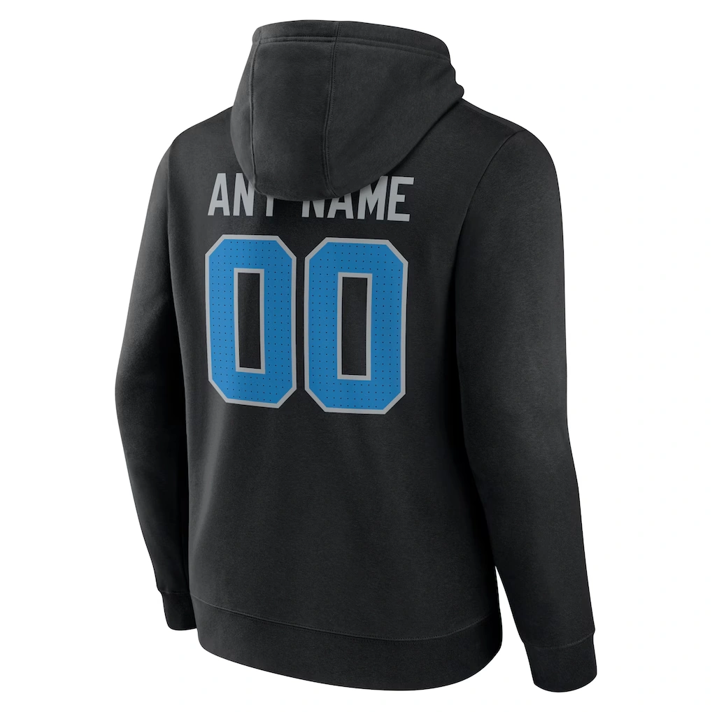Men's Detroit Lions Black Team Authentic Custom Pullover Hoodie