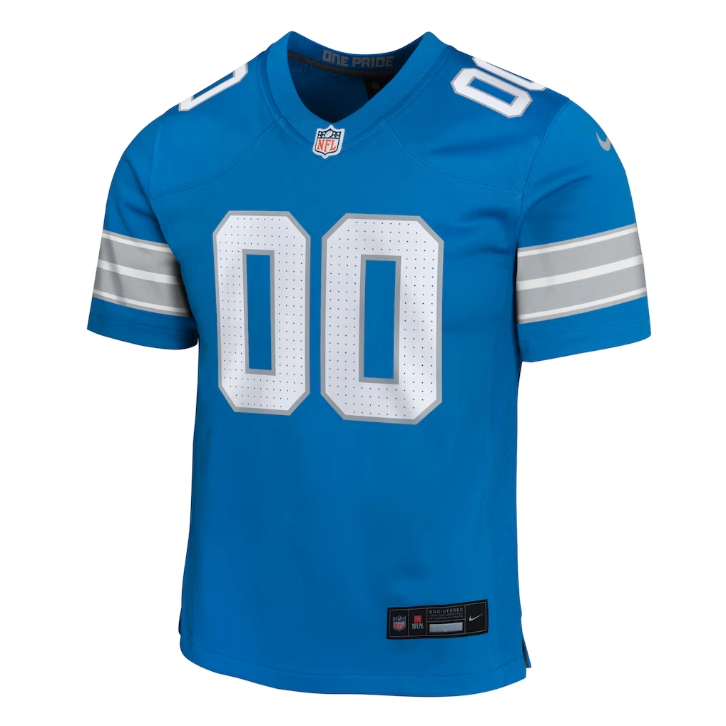 Youth Detroit Lions Nike Blue Custom Game Jersey