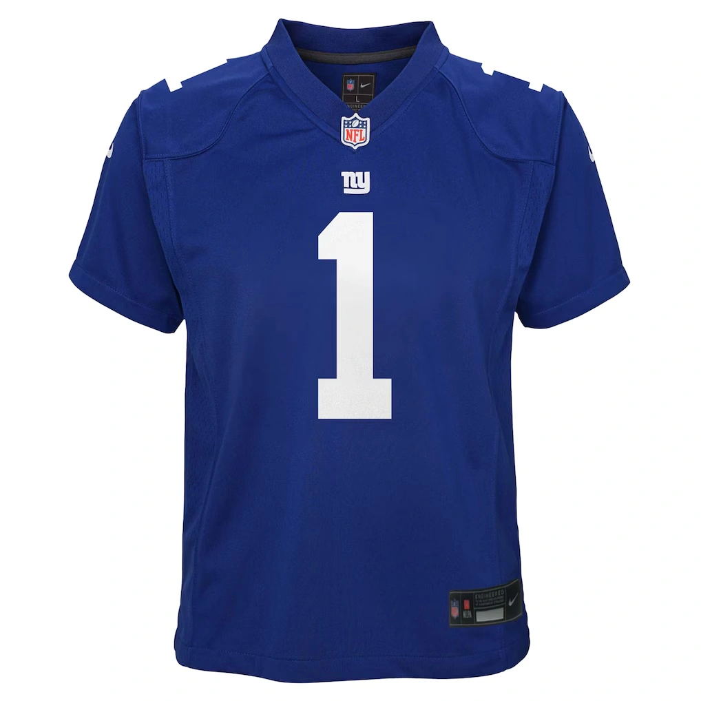 Youth New York Giants Malik Nabers Nike Royal Game Jersey