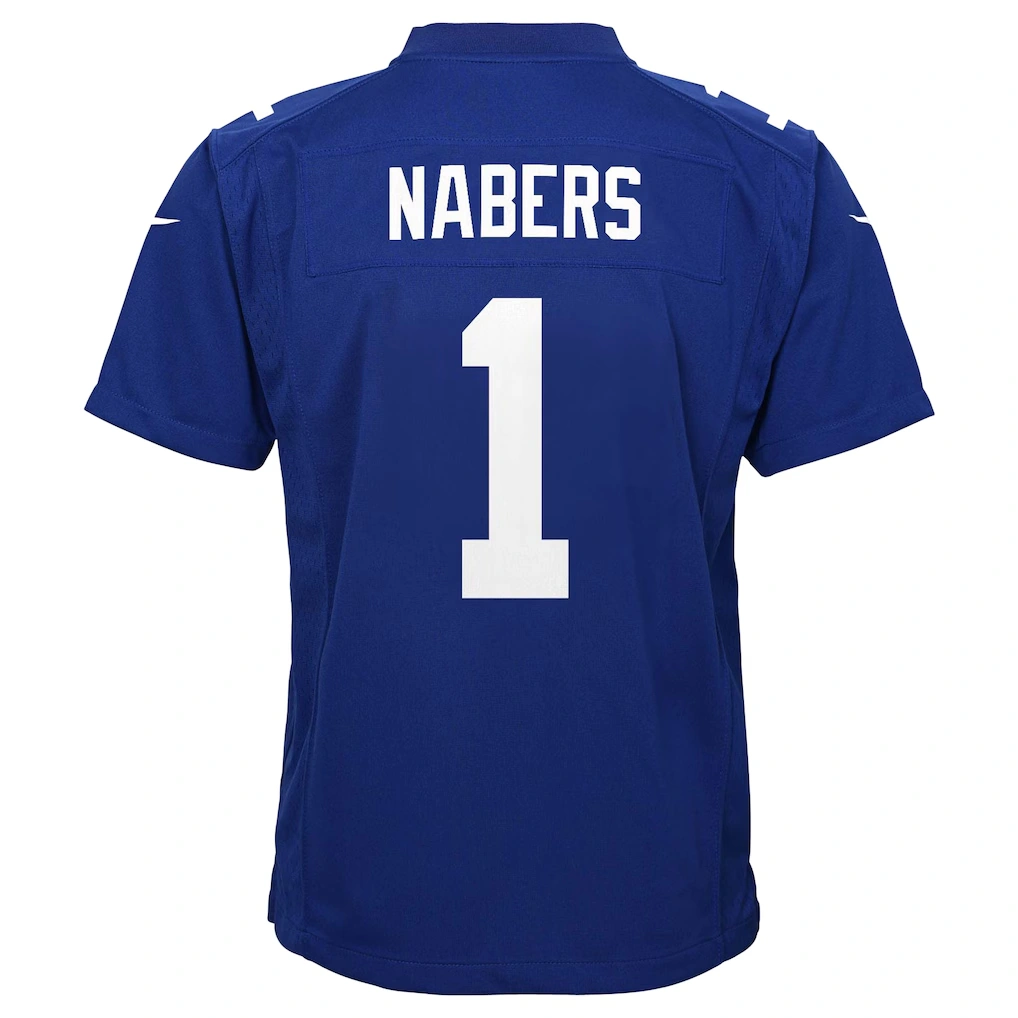 Youth New York Giants Malik Nabers Nike Royal Game Jersey