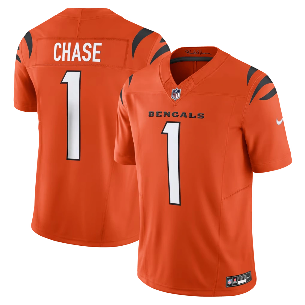 Men's Cincinnati Bengals Ja'Marr Chase Nike Orange Vapor F.U.S.E. Limited Jersey