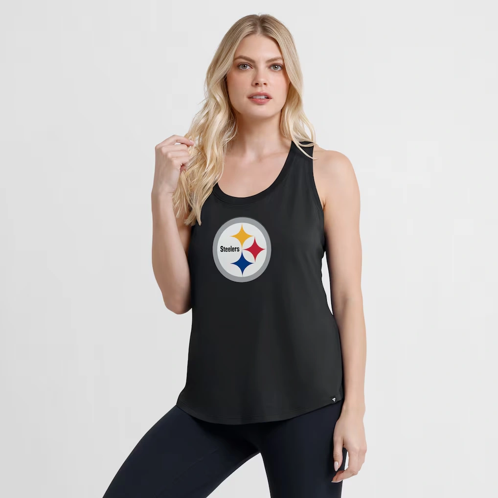 Women's Pittsburgh Steelers Fanatics Black Iron Fan Tank Top
