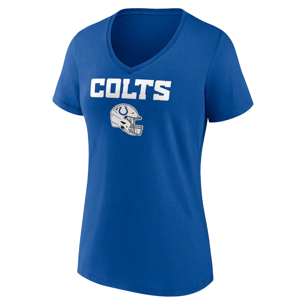 Women's Indianapolis Colts Royal Personalized Name & Number Team Wordmark V-Neck T-Shirt