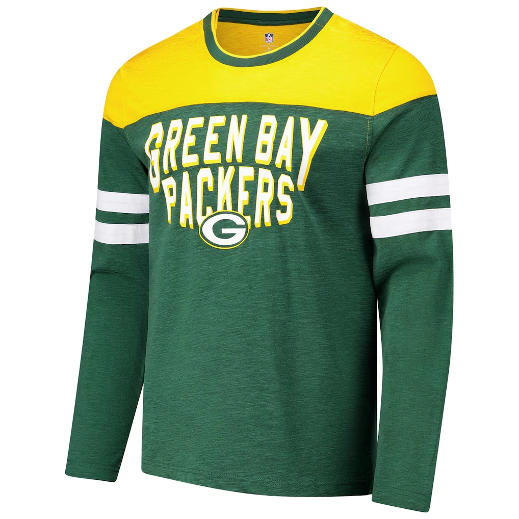Men's Green Bay Packers G-III Sports by Carl Banks Green/Gold Adaptive Hail Mary Long Sleeve T-Shirt