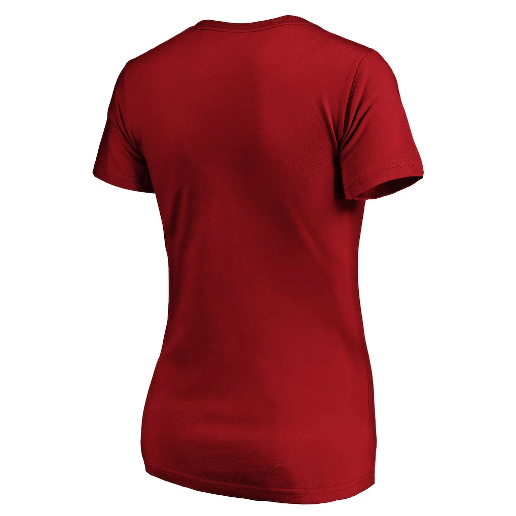 Women's San Francisco 49ers Fanatics Scarlet Primary Logo V-Neck T-Shirt