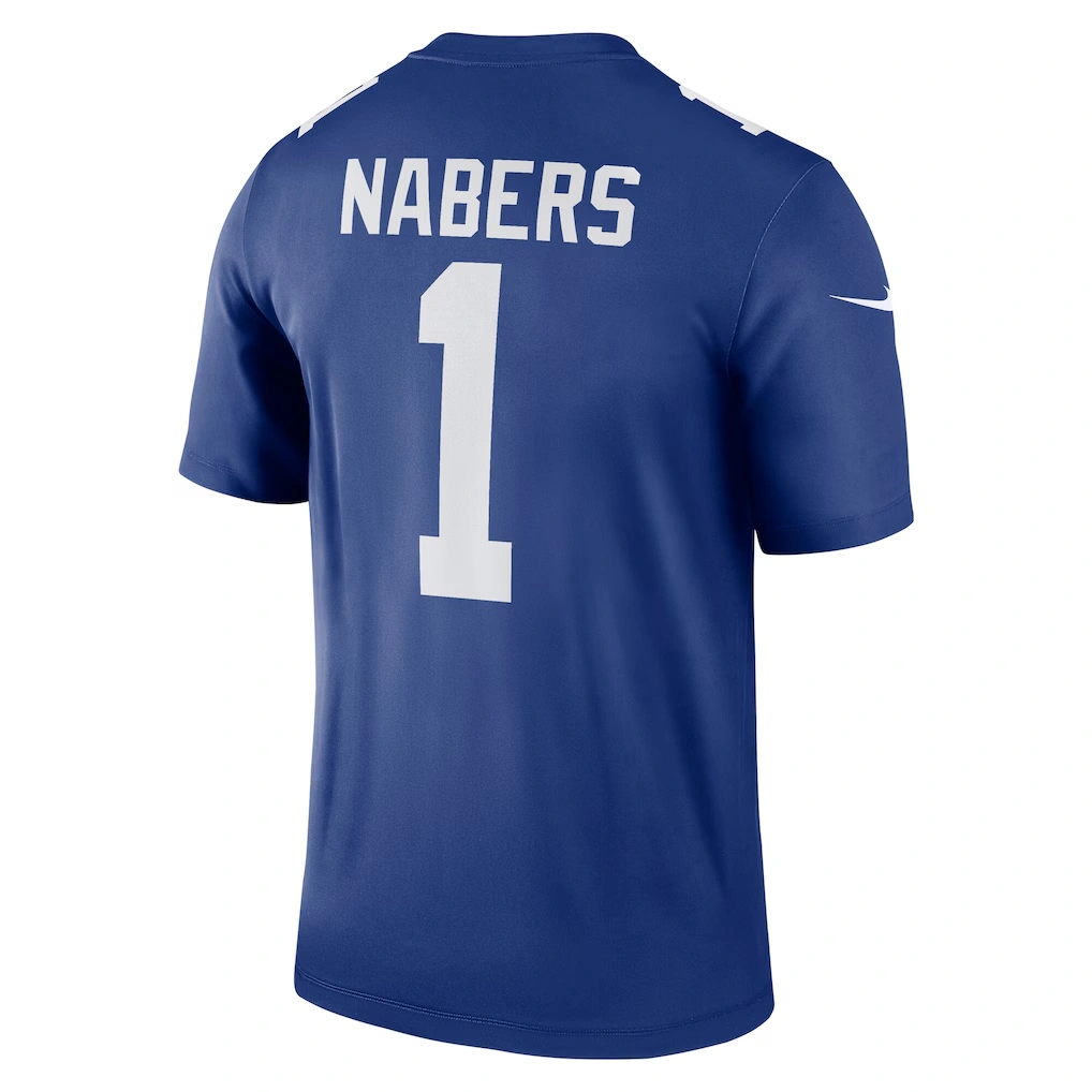 Men's New York Giants Malik Nabers Nike Royal Legend Player Performance Top