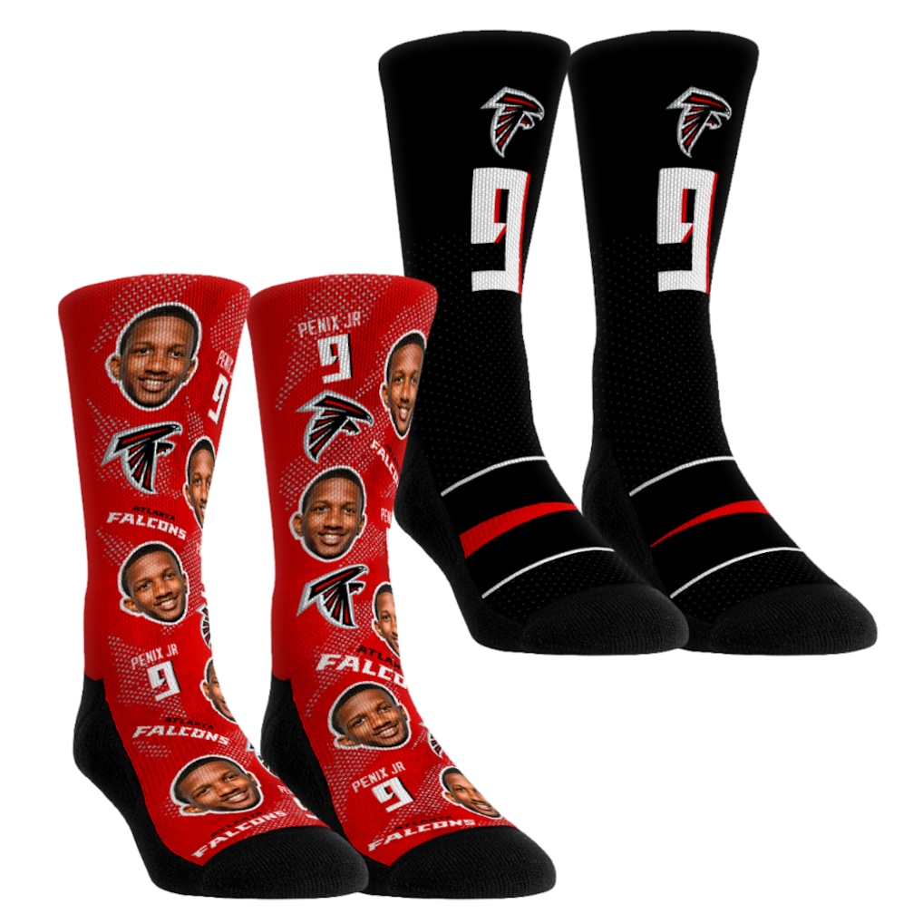 Unisex Atlanta Falcons Michael Penix Jr. Rock Em Socks Player Football Guy Two-Pack Crew Sock Set
