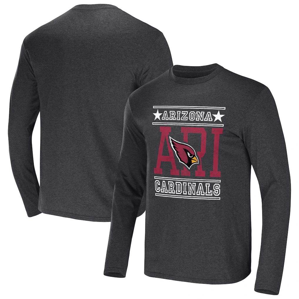 Men's Arizona Cardinals NFL x Darius Rucker Collection by Fanatics Heathered Charcoal Long Sleeve T-Shirt