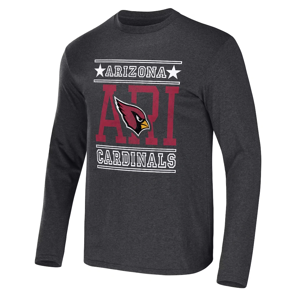 Men's Arizona Cardinals NFL x Darius Rucker Collection by Fanatics Heathered Charcoal Long Sleeve T-Shirt