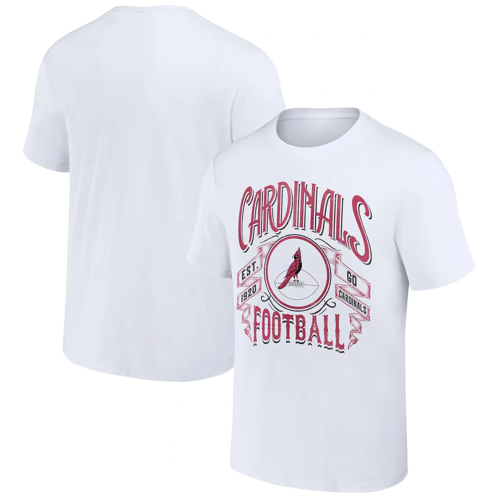Men's Arizona Cardinals NFL x Darius Rucker Collection by Fanatics White Vintage Football T-Shirt