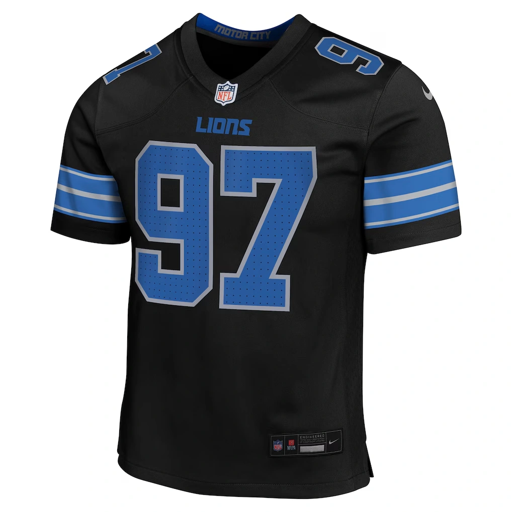 Youth Detroit Lions Aidan Hutchinson Nike Black Game Jersey