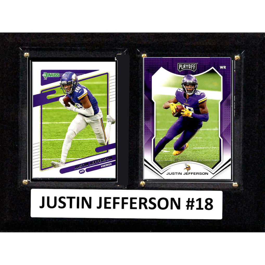 Minnesota Vikings Justin Jefferson 6" x 8" Trading Card Plaque