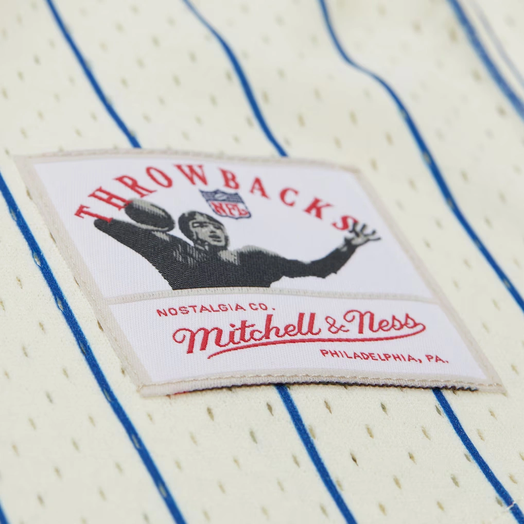 Men's Buffalo Bills Mitchell & Ness Cream Vintage Logo Final Seconds Full-Button Mesh Top