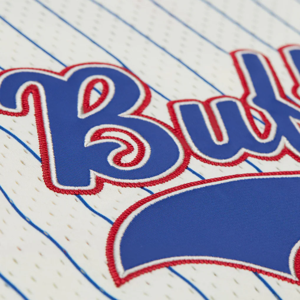 Men's Buffalo Bills Mitchell & Ness Cream Vintage Logo Final Seconds Full-Button Mesh Top