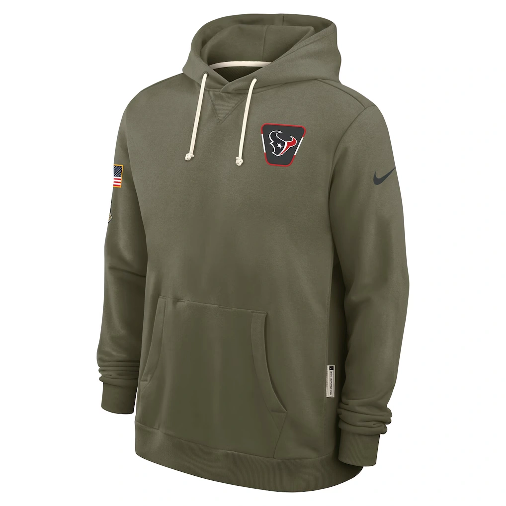 Men's Houston Texans Nike Olive 2025 Salute to Service Sideline Standard Issue Dri-FIT Hoodie 4 Men's Houston Texans Nike Olive 2025 Salute to Service Sideline Standard Issue Dri-FIT Hoodie