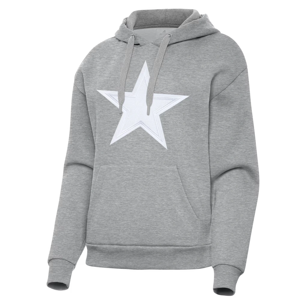 Women's Dallas Cowboys Antigua Heather Gray Victory Pullover Hoodie