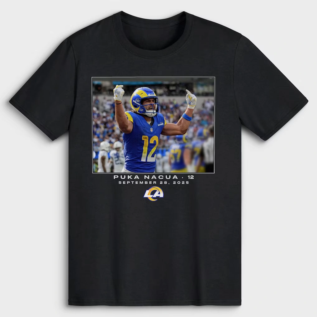 Men's Los Angeles Rams Puka Nacua Black NFL Flash Features Week 4 T-Shirt