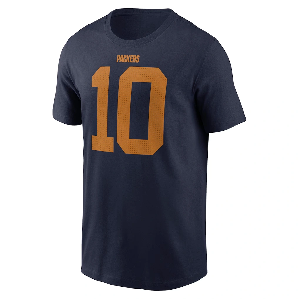 Men's Green Bay Packers Jordan Love Nike Navy The 1923 Classic Name & Number T-Shirt