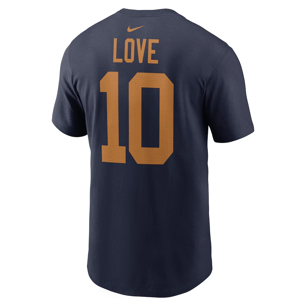 Men's Green Bay Packers Jordan Love Nike Navy The 1923 Classic Name & Number T-Shirt