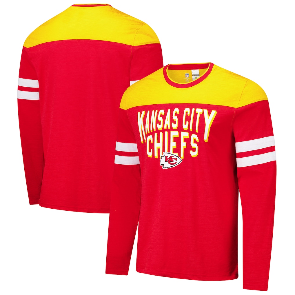 Men's Kansas City Chiefs G-III Sports by Carl Banks Red/Gold Adaptive Hail Mary Long Sleeve T-Shirt