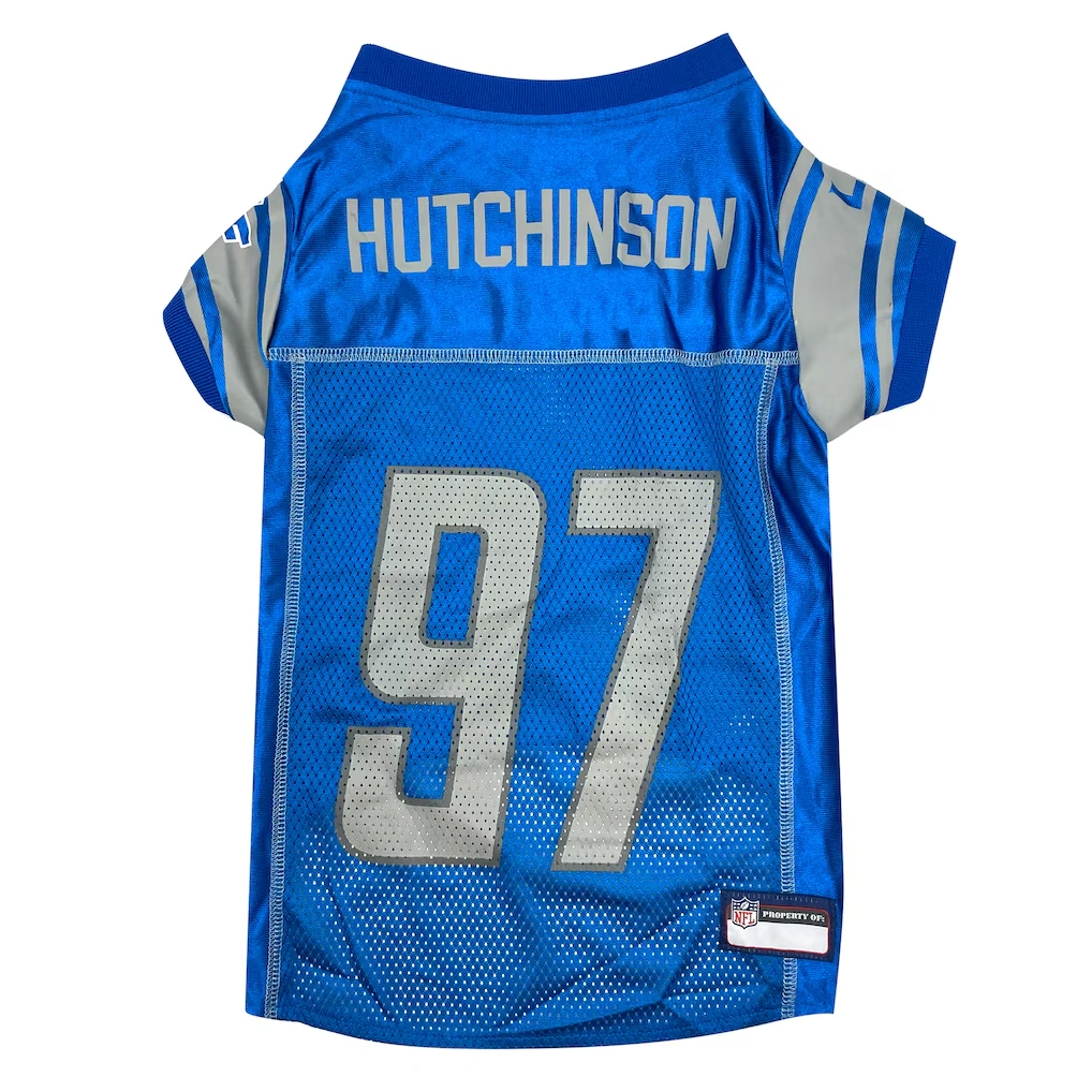 Detroit Lions Aidan Hutchinson Blue Player Pet Jersey