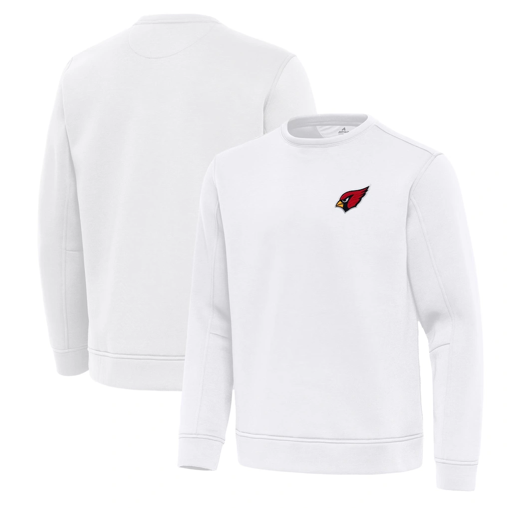 Men's Arizona Cardinals Antigua White Relevant Lightweight Pullover Sweatshirt