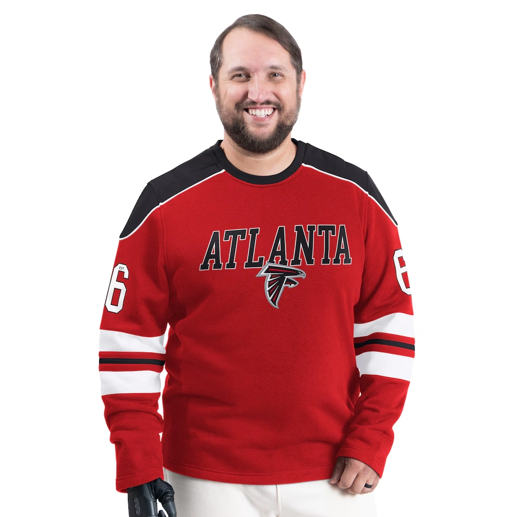 Men's Atlanta Falcons G-III Sports by Carl Banks Red Adaptive Lord Stanley Crewneck Sweatshirt