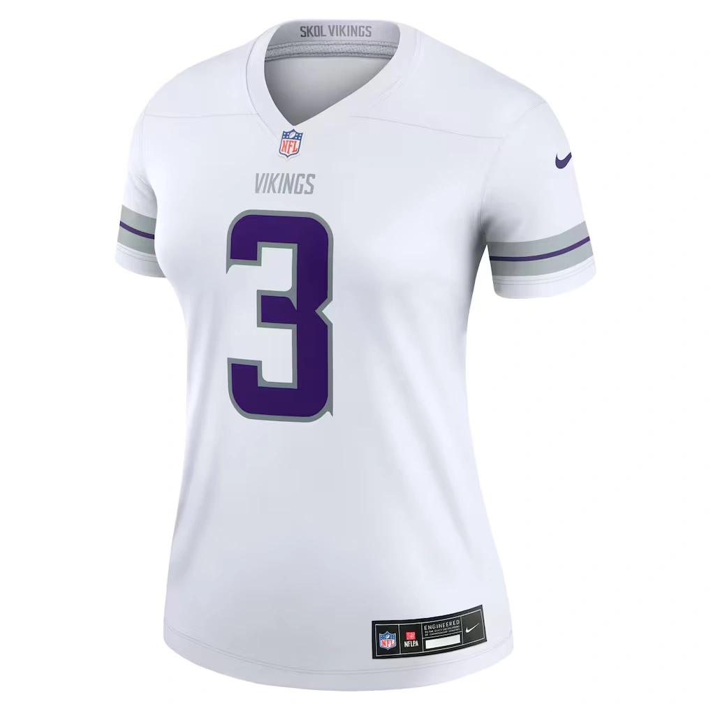 Women's Minnesota Vikings Jordan Addison Nike White Alternate Legend Player Performance Top
