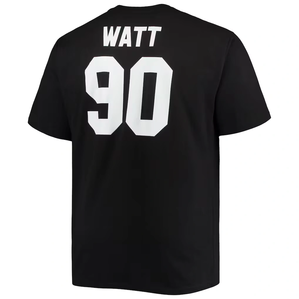 Men's Pittsburgh Steelers T.J. Watt Fanatics Black Big & Tall Player Name & Number T-Shirt