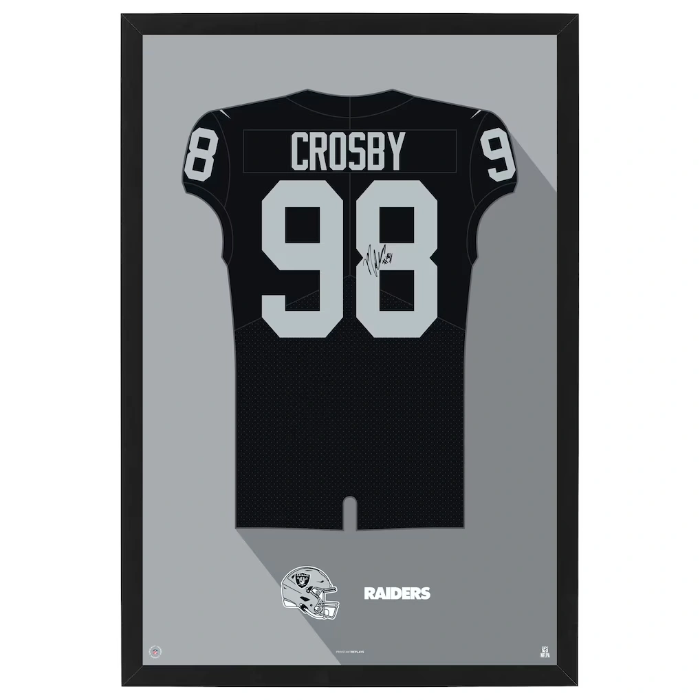 Las Vegas Raiders Maxx Crosby Home Jersey Framed Art Print