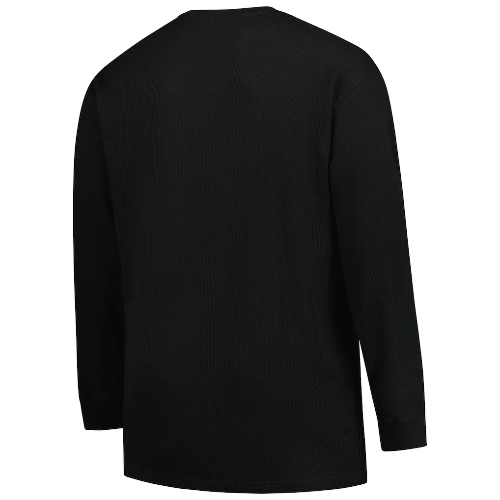 Men's Miami Dolphins Fanatics Black Big & Tall Throwback Thermal Long Sleeve T-Shirt