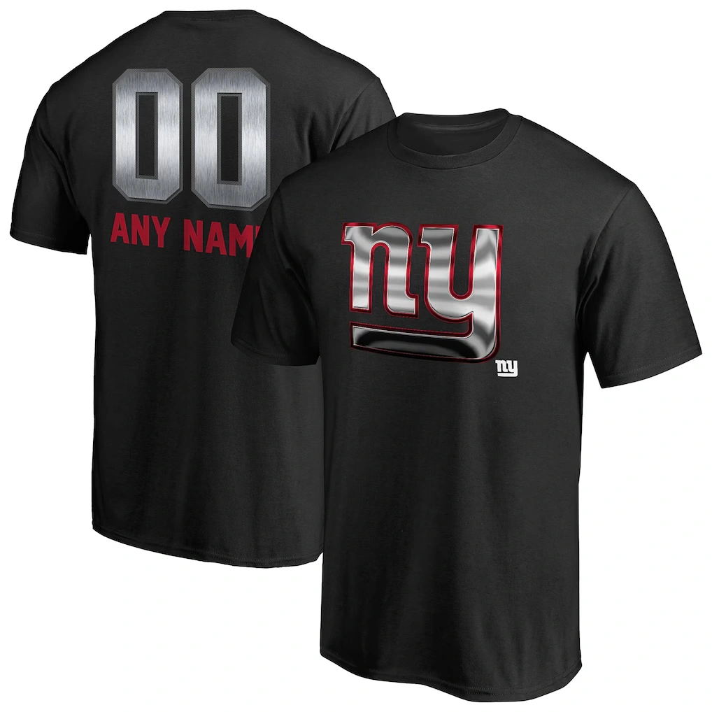 Men's New York Giants Black Personalized Midnight Mascot T-Shirt